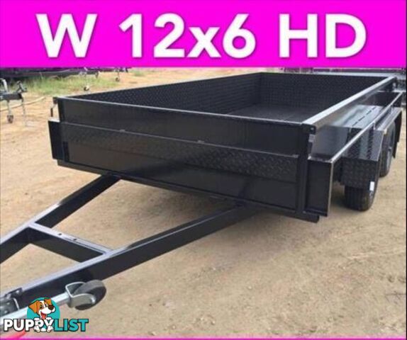 12x6 TANDEM TRAILER HIGH SIDE EXTRA HEAVY DUTY FULL CHECKER PLATE