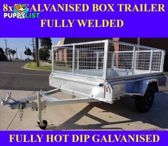 8x5 galvanised box trailer with crate heavy duty 1