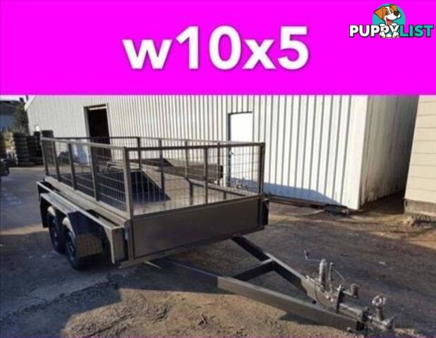 10x5 TANDEM TRAILER WITH CAGE EXTRA HEAVY DUTY FULL CHECKER PLATE