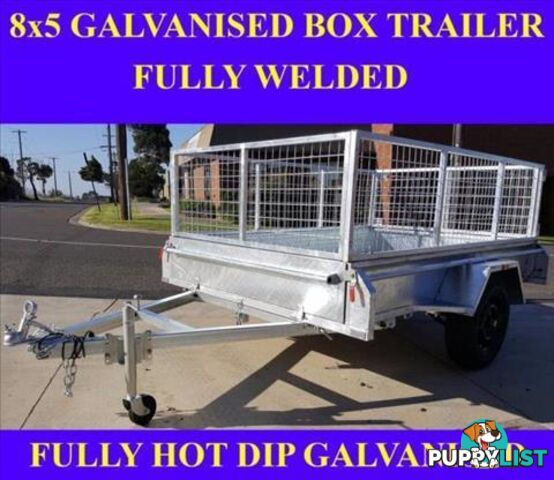 8x5 galvanised box trailer with crate heavy duty 1