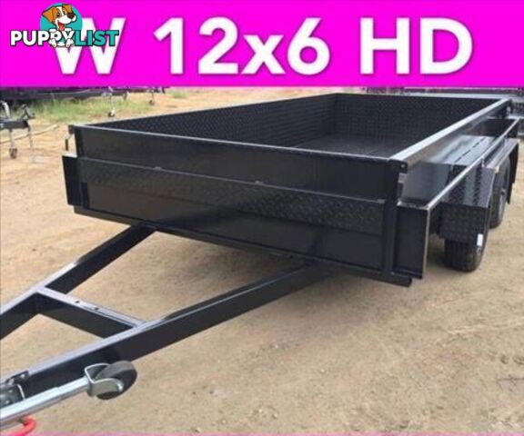 12x6 TANDEM TRAILER HIGH SIDE EXTRA HEAVY DUTY FULL CHECKER PLATE