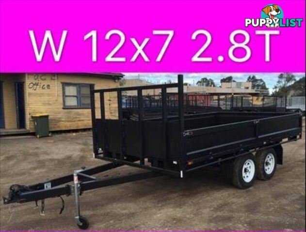 12x7 table top tandem trailer flat top heavy duty trailer 2800kg