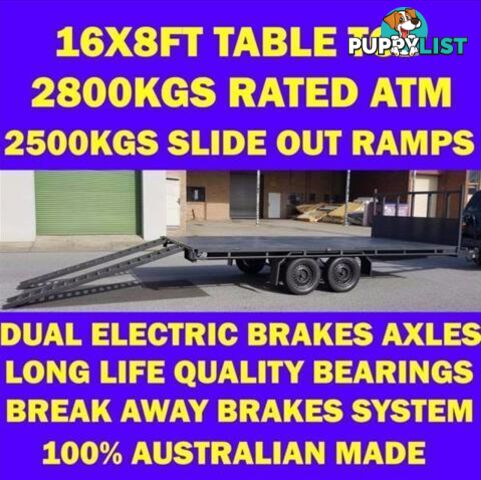 16x8 table top trailer tabletop flat bed flatbed car carrier 2.8T