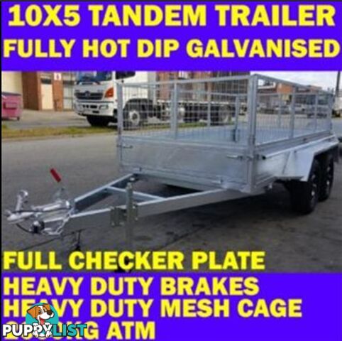 10X5 HOT DIP GALVANISED TANDEM TRAILER WITH CAGE BOX TRAILER sa