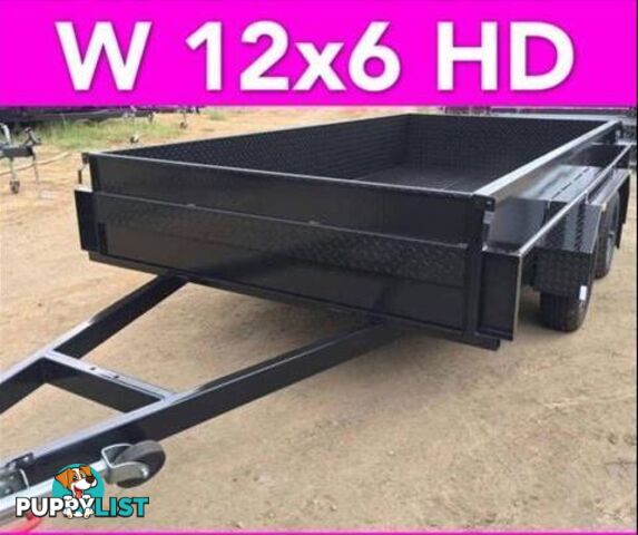 12x6 TANDEM TRAILER HIGH SIDE EXTRA HEAVY DUTY FULL CHECKER PLATE