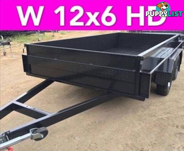 12x6 TANDEM TRAILER HIGH SIDE EXTRA HEAVY DUTY FULL CHECKER PLATE