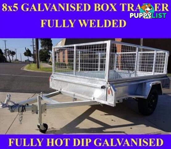 8x5 GALVANISED BOX TRAILER WITH CRATE HEAVY DUTY 1