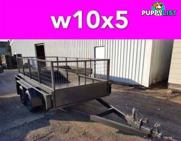 10x5 TANDEM TRAILER WITH CAGE EXTRA HEAVY DUTY FULL CHECKER PLATE