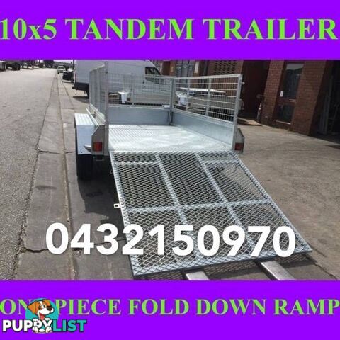 10x5 tandem trailer fully galvanised with cage & fold down ramp 1