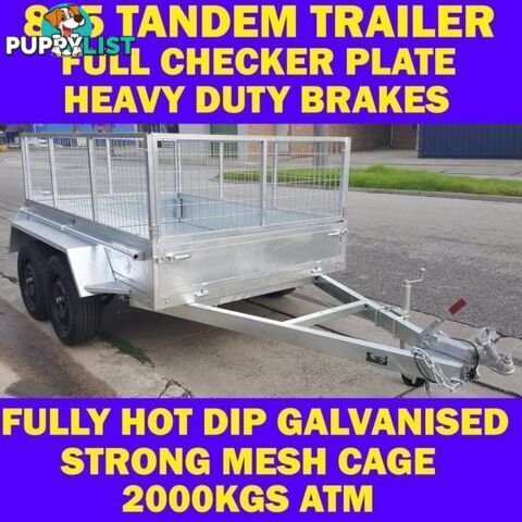 8x5 GALVANISED TANDEM TRAILER WITH CAGE BRAND NEW 2000KG 1