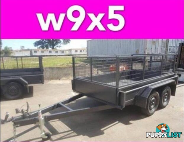 9x5 TANDEM TRAILER W CRATE HEAVY DUTY LOCAL MADE FULL CHKER PLATE