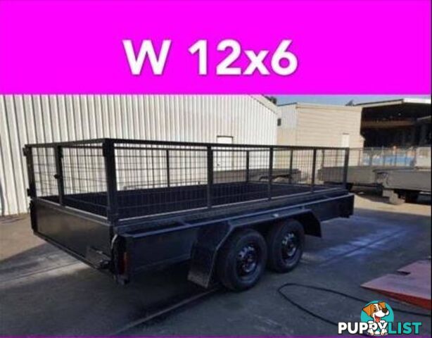 12x6 TANDEM TRAILER WITH CAGE EXTRA HEAVY DUTY FULL CHECKER PLATE