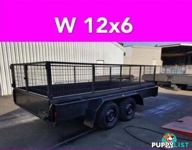 12x6 TANDEM TRAILER WITH CAGE EXTRA HEAVY DUTY FULL CHECKER PLATE