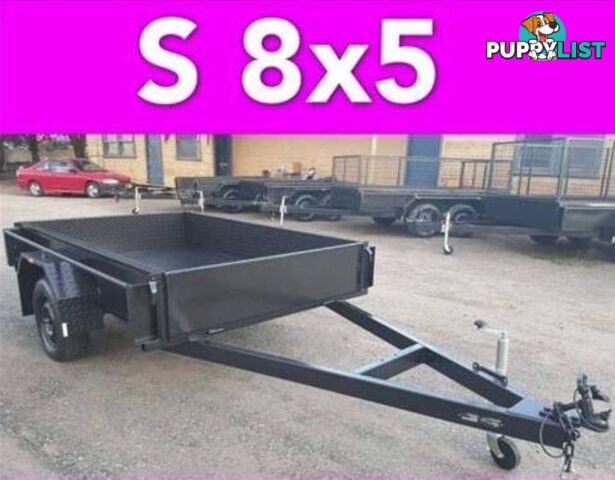 8x5 BOX TRAILER EXTRA HEAVY DUTY 1 PIECE FOLD FULL CHECKER PLATE