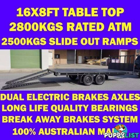 16x8 table top trailer tabletop flat bed flatbed car carrier 2.8T