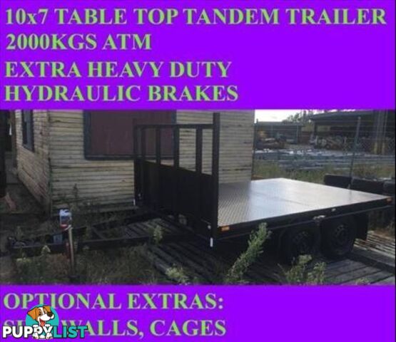 10x7 table top flatbed tandem trailer 2000kgs also have 10x6 10x5