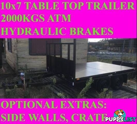 10x7 table top tandem trailer flatbed 2000kgs also got 10x5 10x6