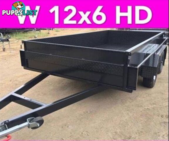 12x6 TANDEM TRAILER HIGH SIDE EXTRA HEAVY DUTY FULL CHECKER PLATE