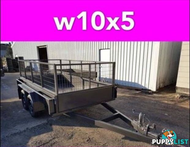 10x5 TANDEM TRAILER WITH CAGE EXTRA HEAVY DUTY FULL CHECKER PLATE