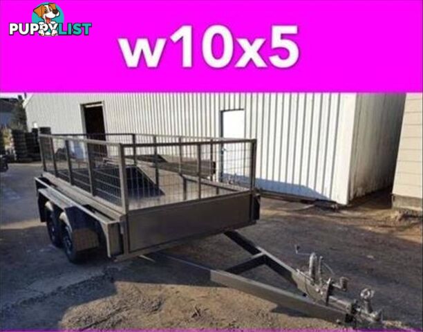 10x5 TANDEM TRAILER WITH CAGE EXTRA HEAVY DUTY FULL CHECKER PLATE