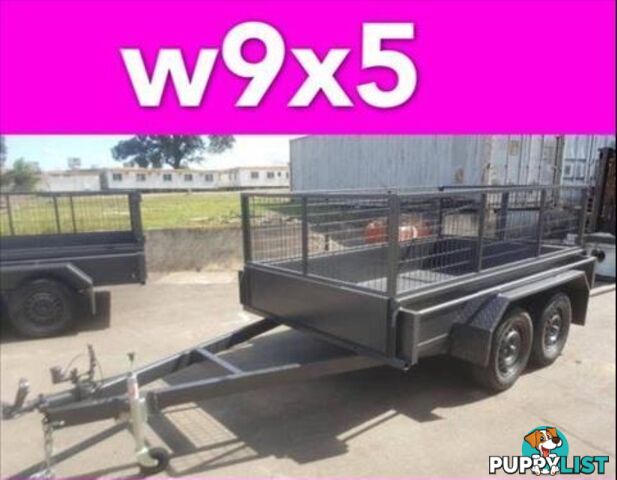 9x5 TANDEM TRAILER W CRATE HEAVY DUTY LOCAL MADE FULL CHKER PLATE