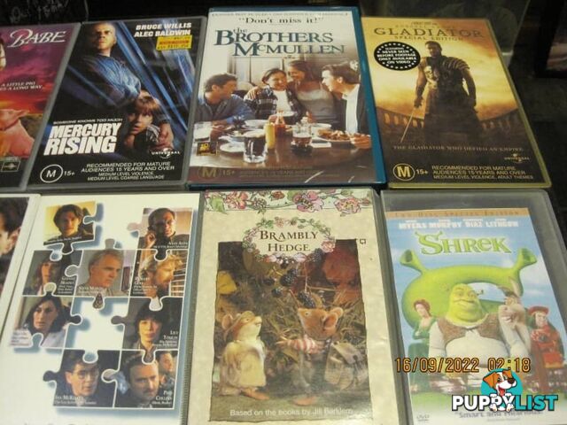 BOX of vintage VHS videos mainly home purchased some only been used once