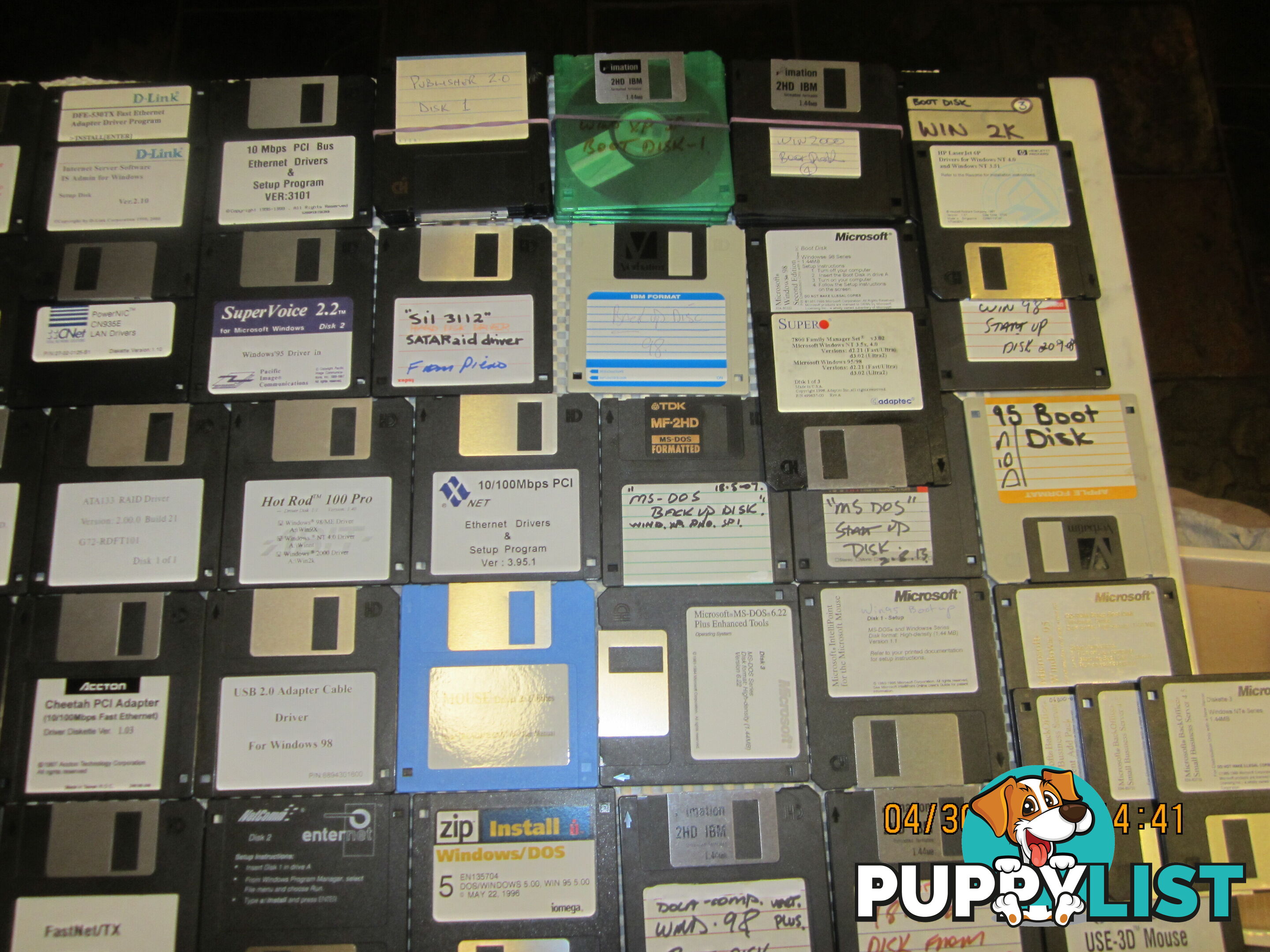 VINTAGE computer floppy disks, MS-DOS, 3,1, WIN-NT, WIN-95 WIN-98 WIN-2K