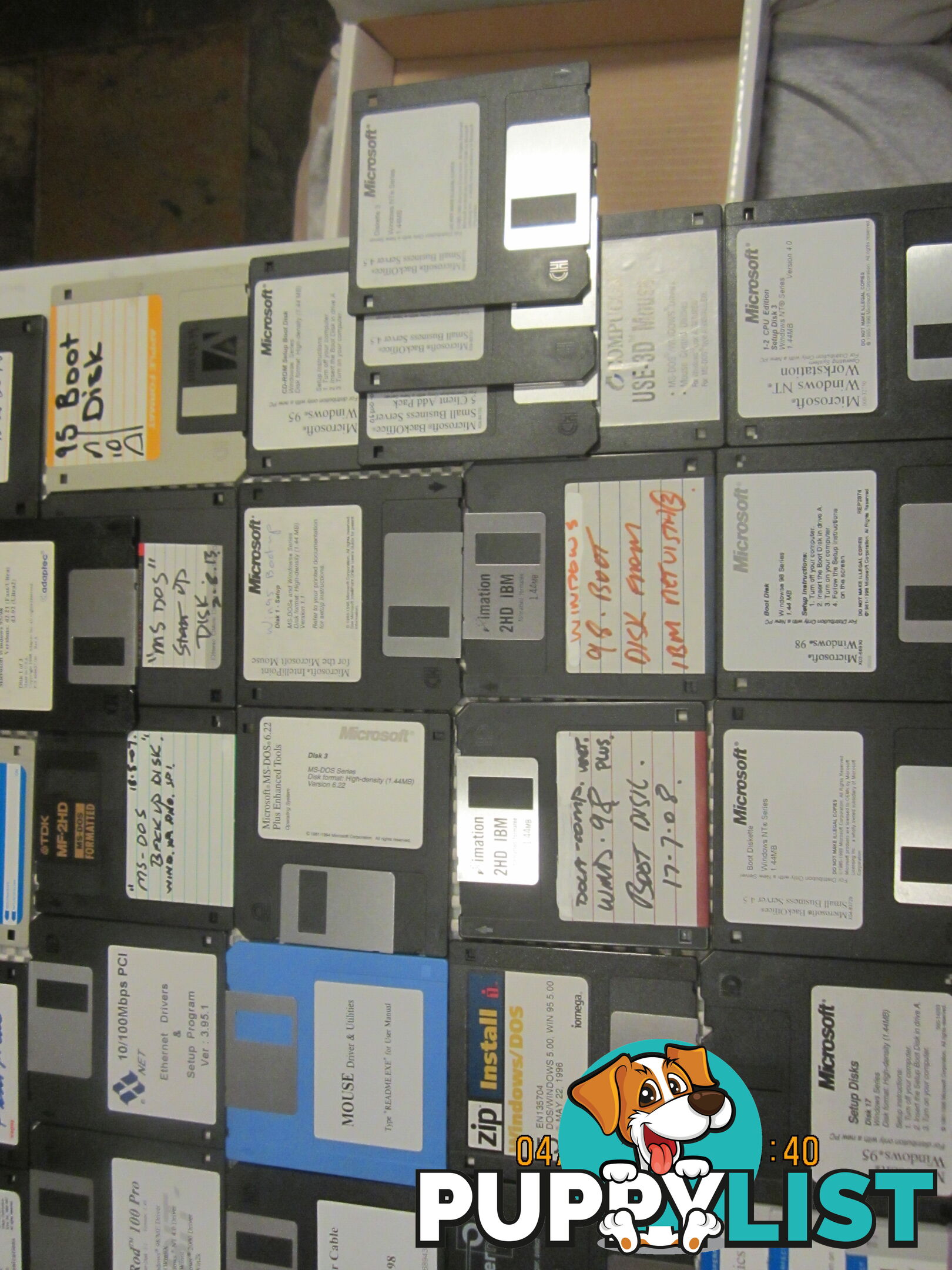 VINTAGE computer floppy disks, MS-DOS, 3,1, WIN-NT, WIN-95 WIN-98 WIN-2K