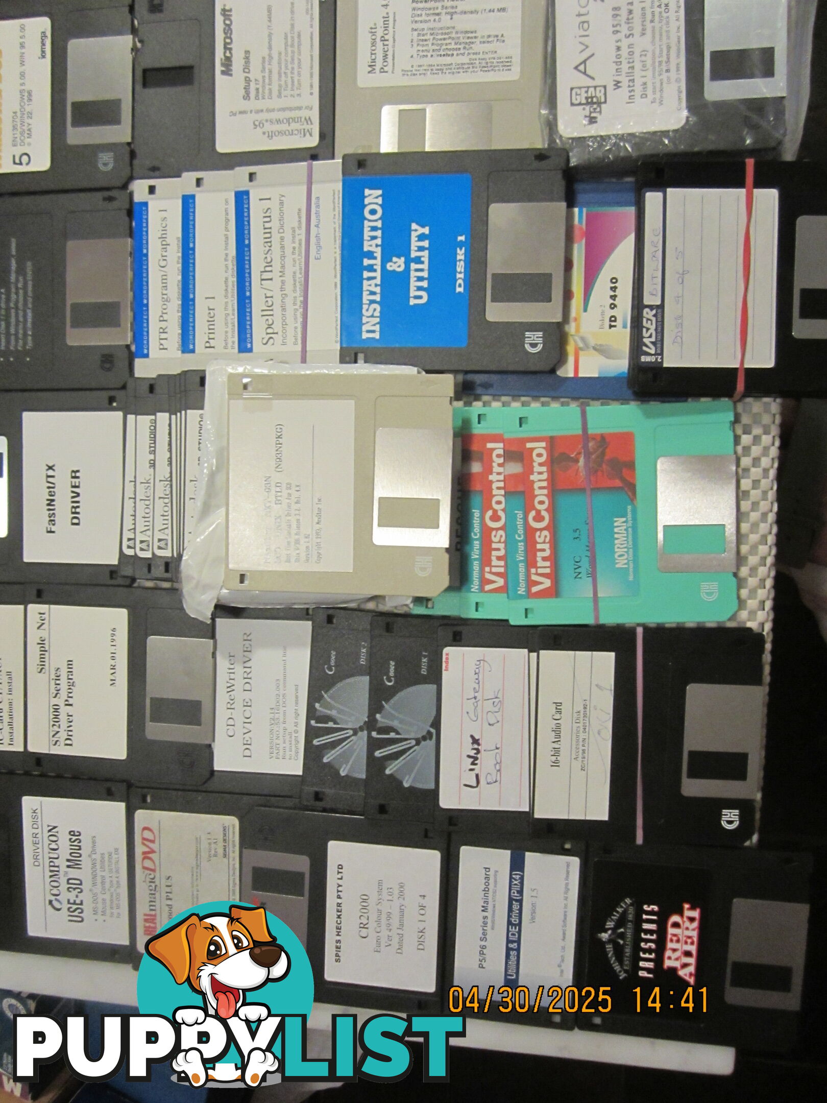 VINTAGE computer floppy disks, MS-DOS, 3,1, WIN-NT, WIN-95 WIN-98 WIN-2K