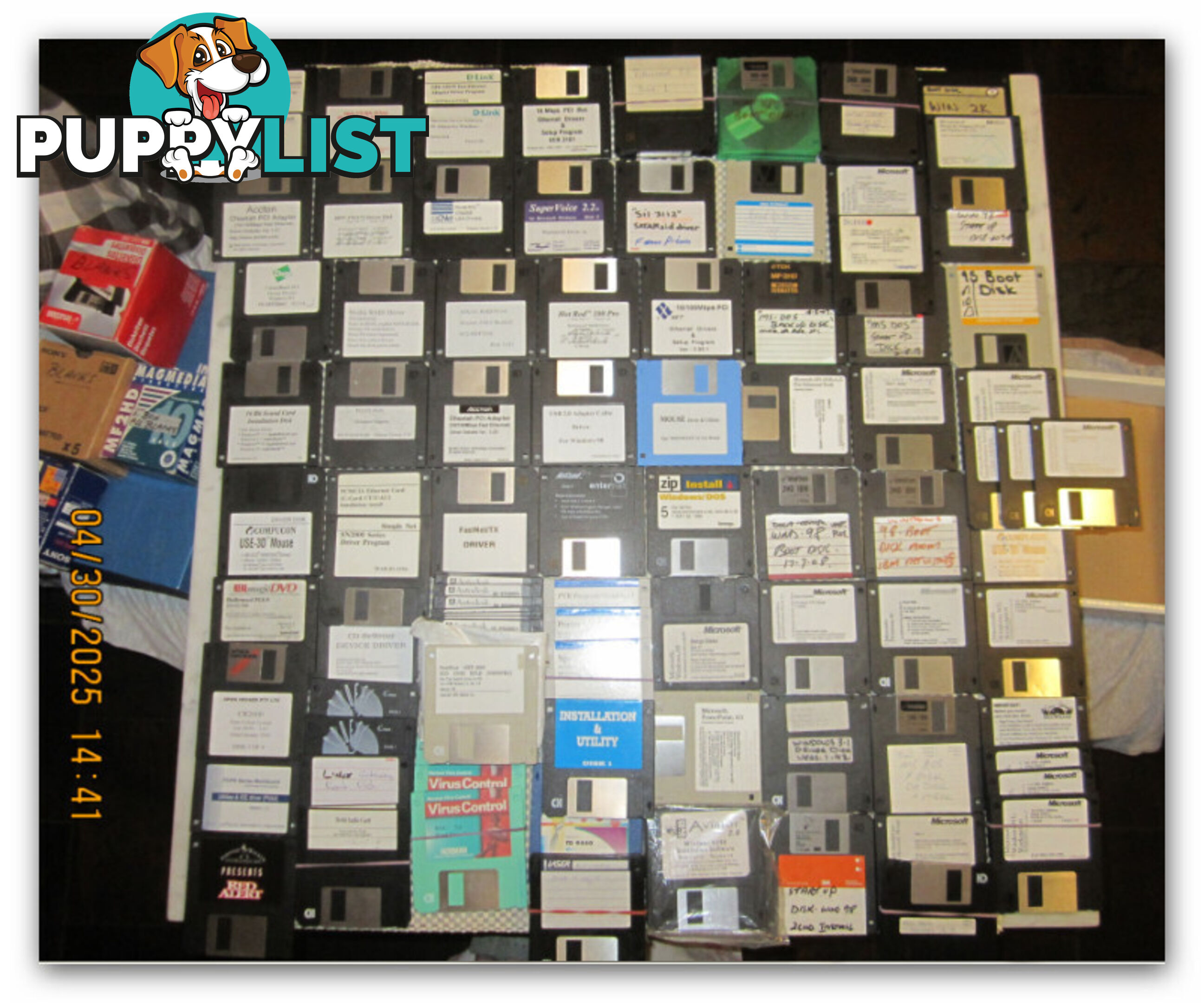 VINTAGE computer floppy disks, MS-DOS, 3,1, WIN-NT, WIN-95 WIN-98 WIN-2K