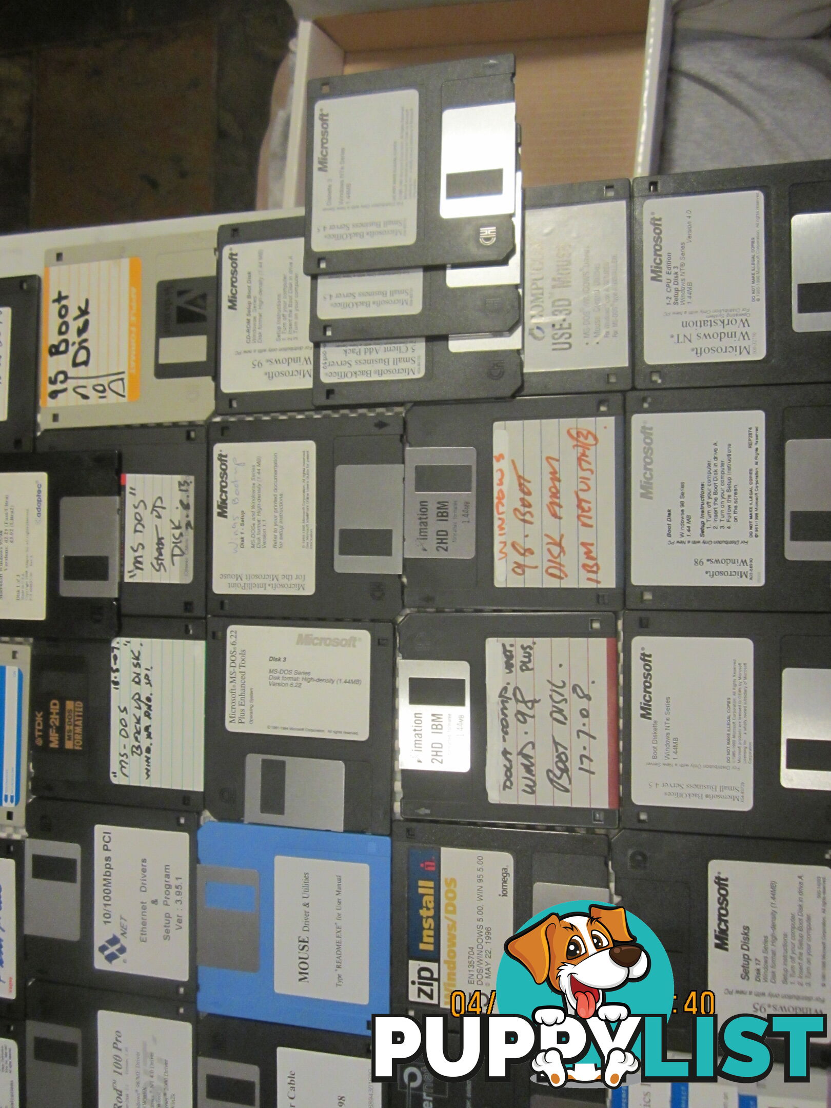 VINTAGE computer floppy disks, MS-DOS, 3,1, WIN-NT, WIN-95 WIN-98 WIN-2K