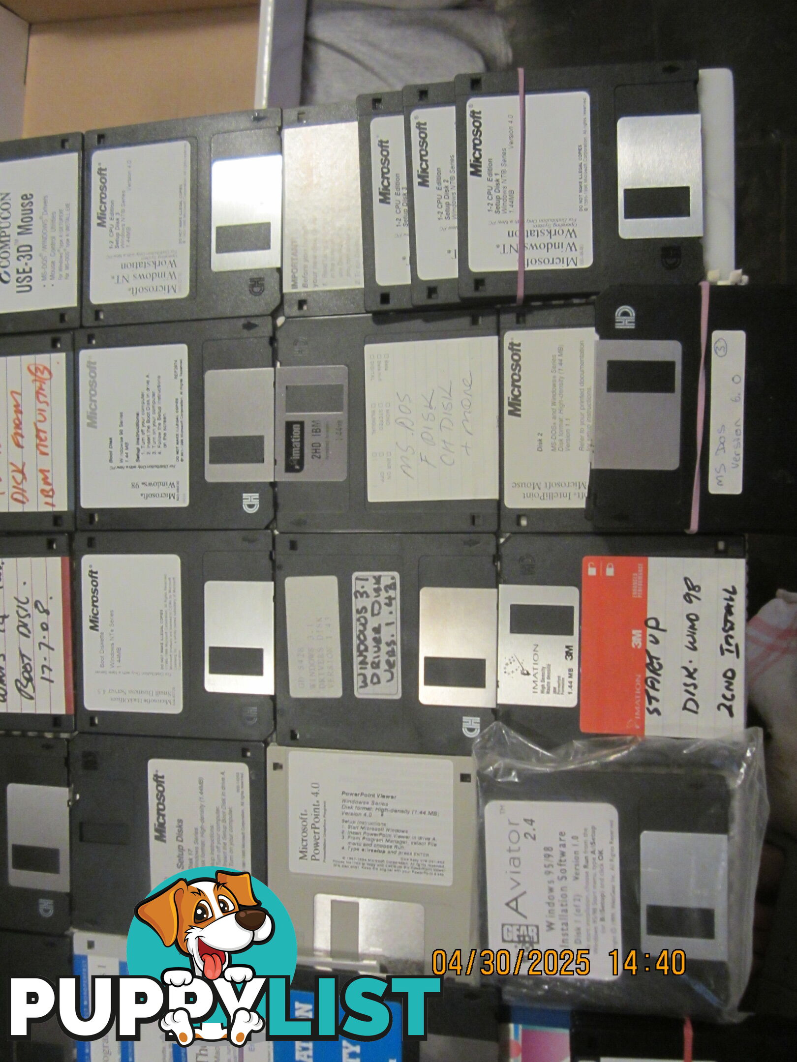 VINTAGE computer floppy disks, MS-DOS, 3,1, WIN-NT, WIN-95 WIN-98 WIN-2K