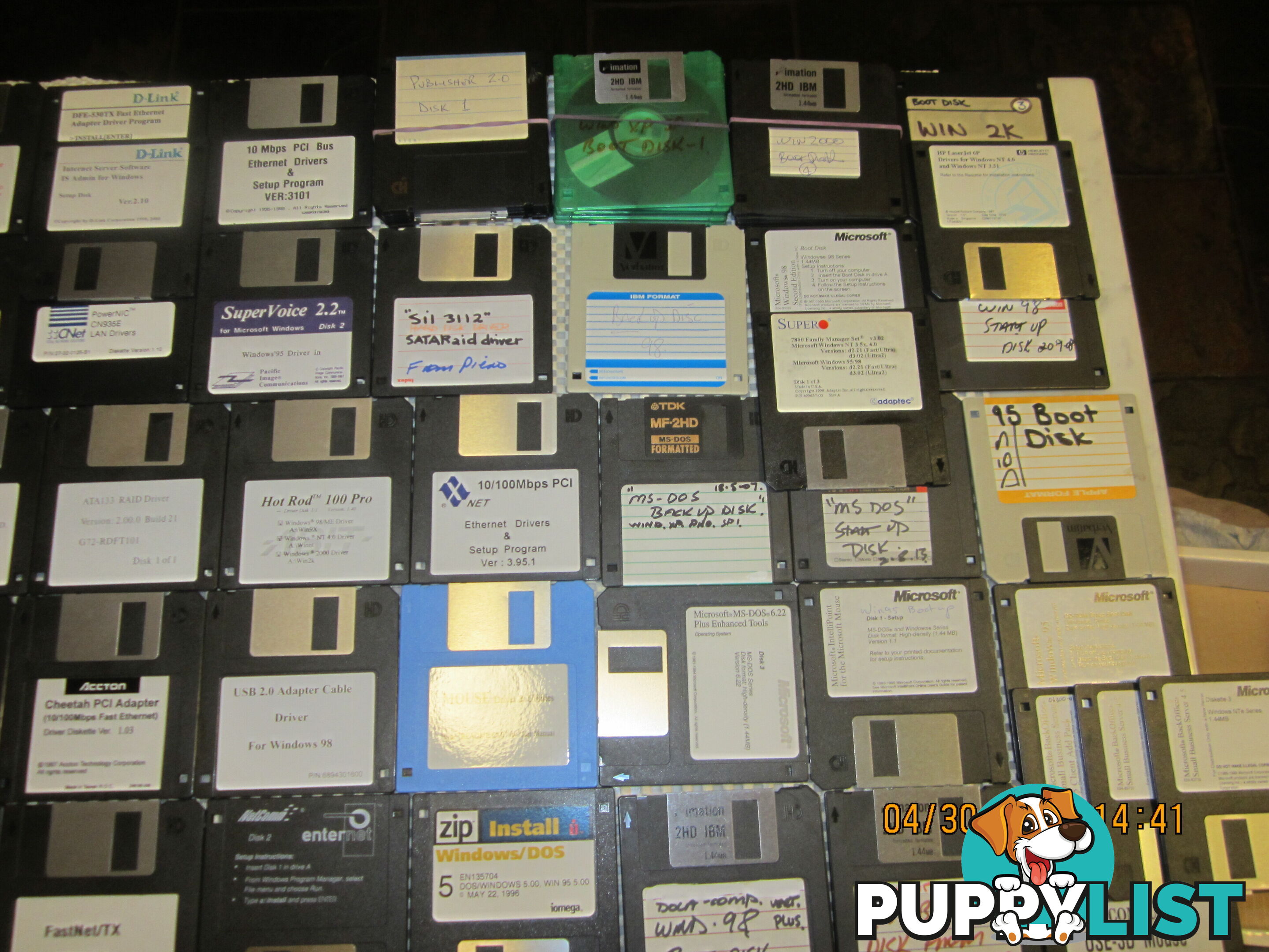 VINTAGE computer floppy disks, MS-DOS, 3,1, WIN-NT, WIN-95 WIN-98 WIN-2K