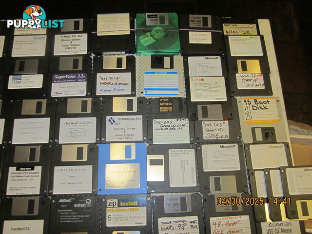VINTAGE computer floppy disks, MS-DOS, 3,1, WIN-NT, WIN-95 WIN-98 WIN-2K