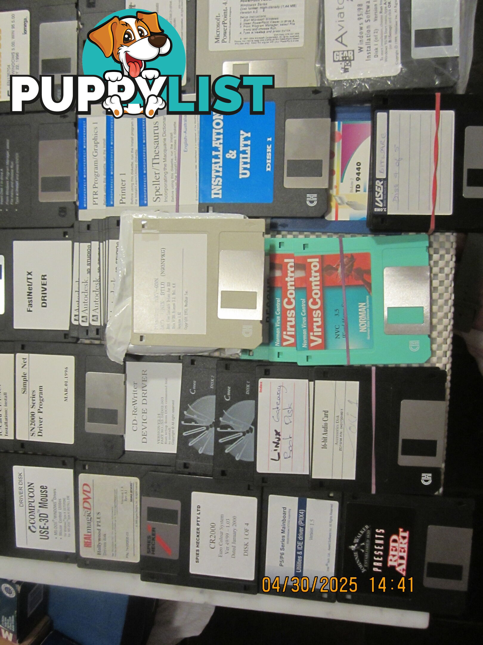 VINTAGE computer floppy disks, MS-DOS, 3,1, WIN-NT, WIN-95 WIN-98 WIN-2K