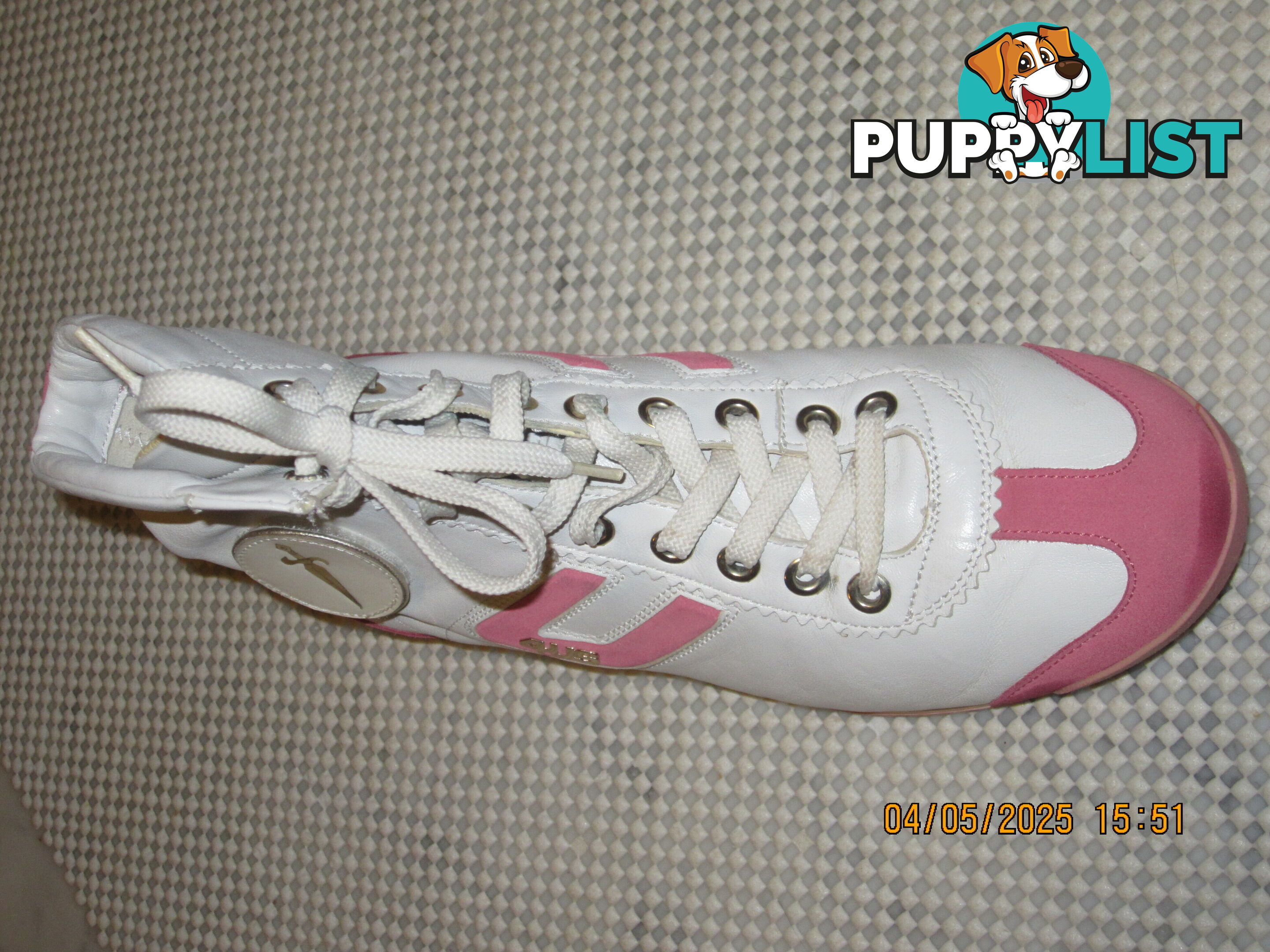 Cesare Paciotti 4US Women’s medium sized ankle Boots size39  white/pink genuine Italian leather,
