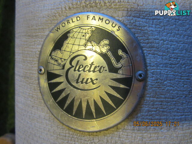 vintage Barrel-style Electrolux vacuum cleaner 1950-60. with cream coloured hose,