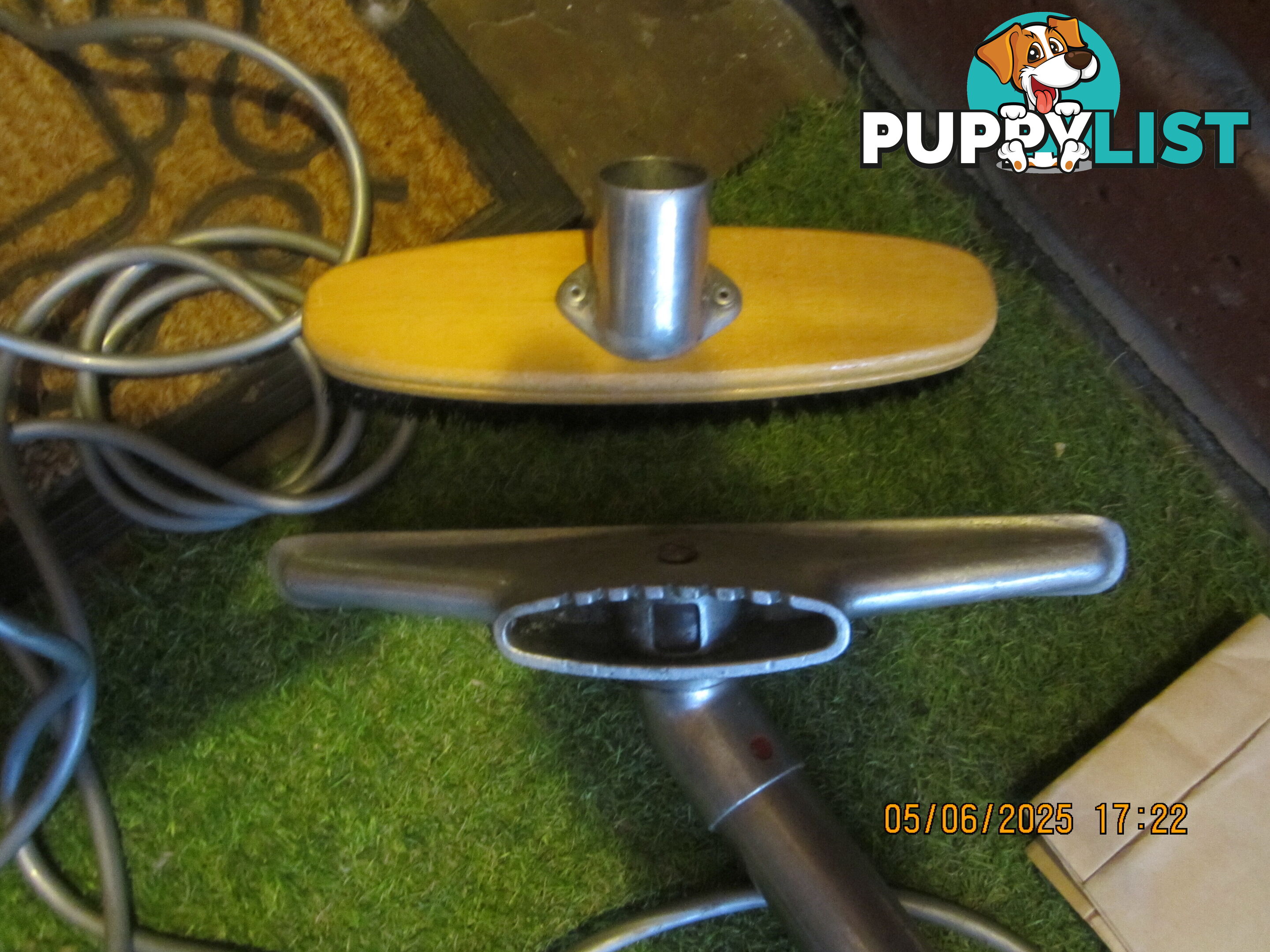 vintage Barrel-style Electrolux vacuum cleaner 1950-60. with cream coloured hose,
