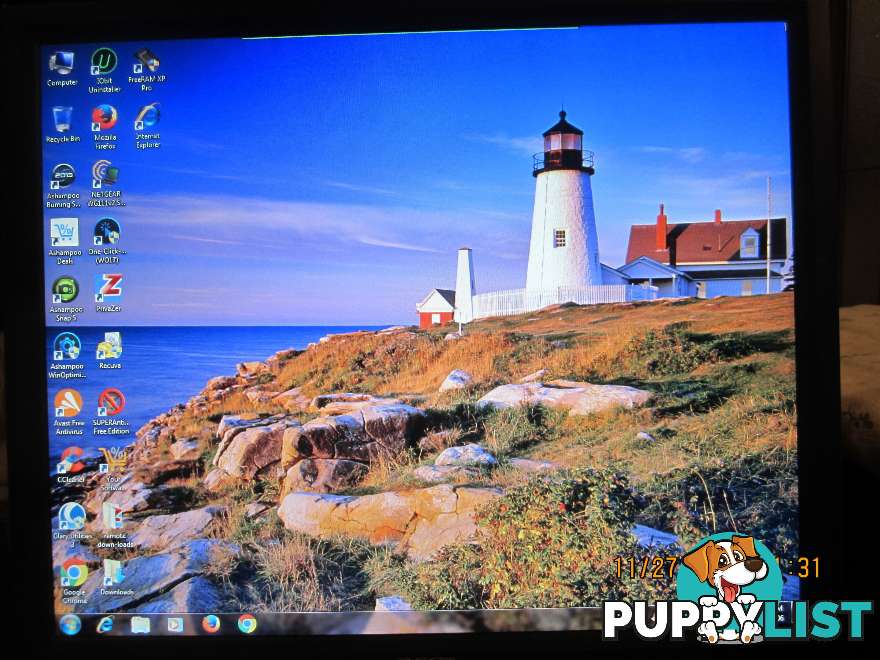 ACER DESKTOP PC. INC MONITOR. KEYBOARD. OPTICAL MOUSE, WINDOWS 7. S/PACK-1.