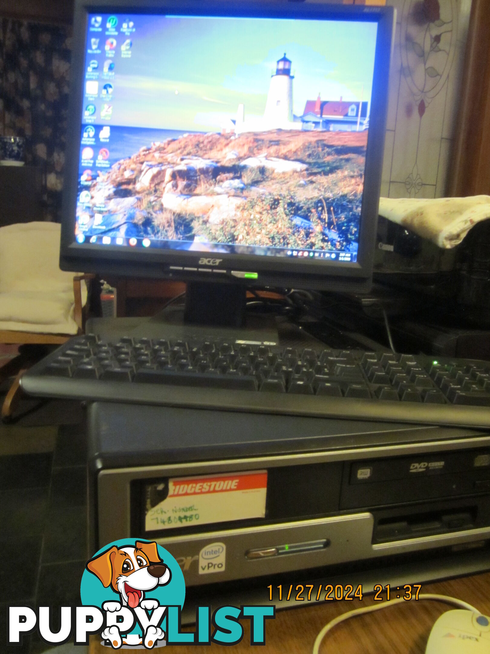 ACER DESKTOP PC. INC MONITOR. KEYBOARD. OPTICAL MOUSE, WINDOWS 7. S/PACK-1.