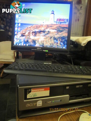 ACER DESKTOP PC. INC MONITOR. KEYBOARD. OPTICAL MOUSE, WINDOWS 7. S/PACK-1.