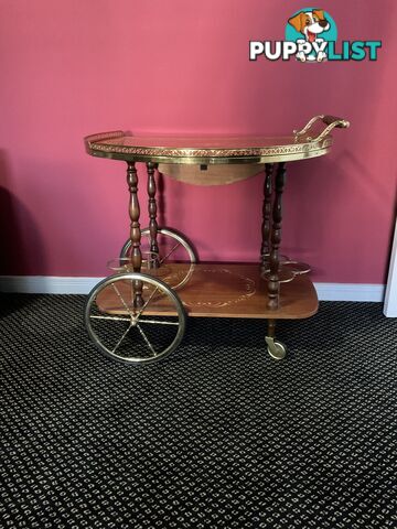Vintage 1950’s Italian Inlay Bar Cart