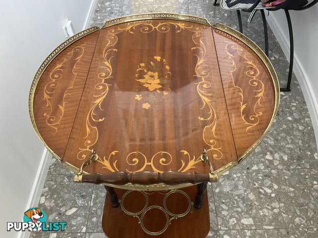 Vintage 1950’s Italian Inlay Bar Cart