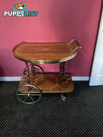 Vintage 1950’s Italian Inlay Bar Cart