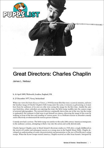 Great Directors: Charles Chaplin