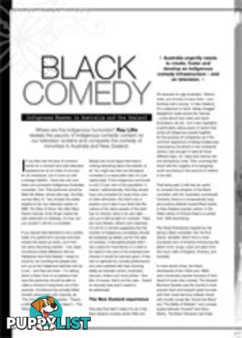 Black Comedy: Indigenous Humour in Australia and New Zealand