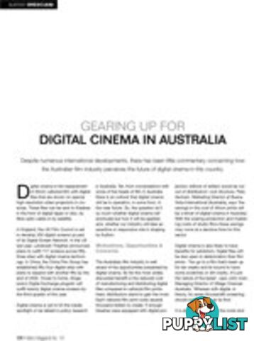 Gearing Up for Digital Cinema in Australia