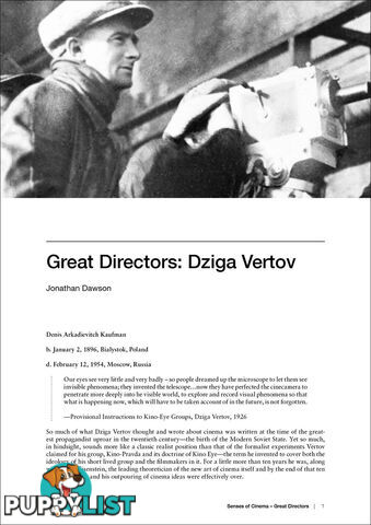 Great Directors:  Dziga Vertov