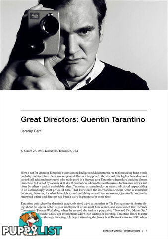 Great Directors: Quentin Tarantino