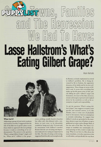 Small Towns, Families and the Repression We Had to Have: Lasse Hallstrom's 'What's Eating Gilbert Grape'